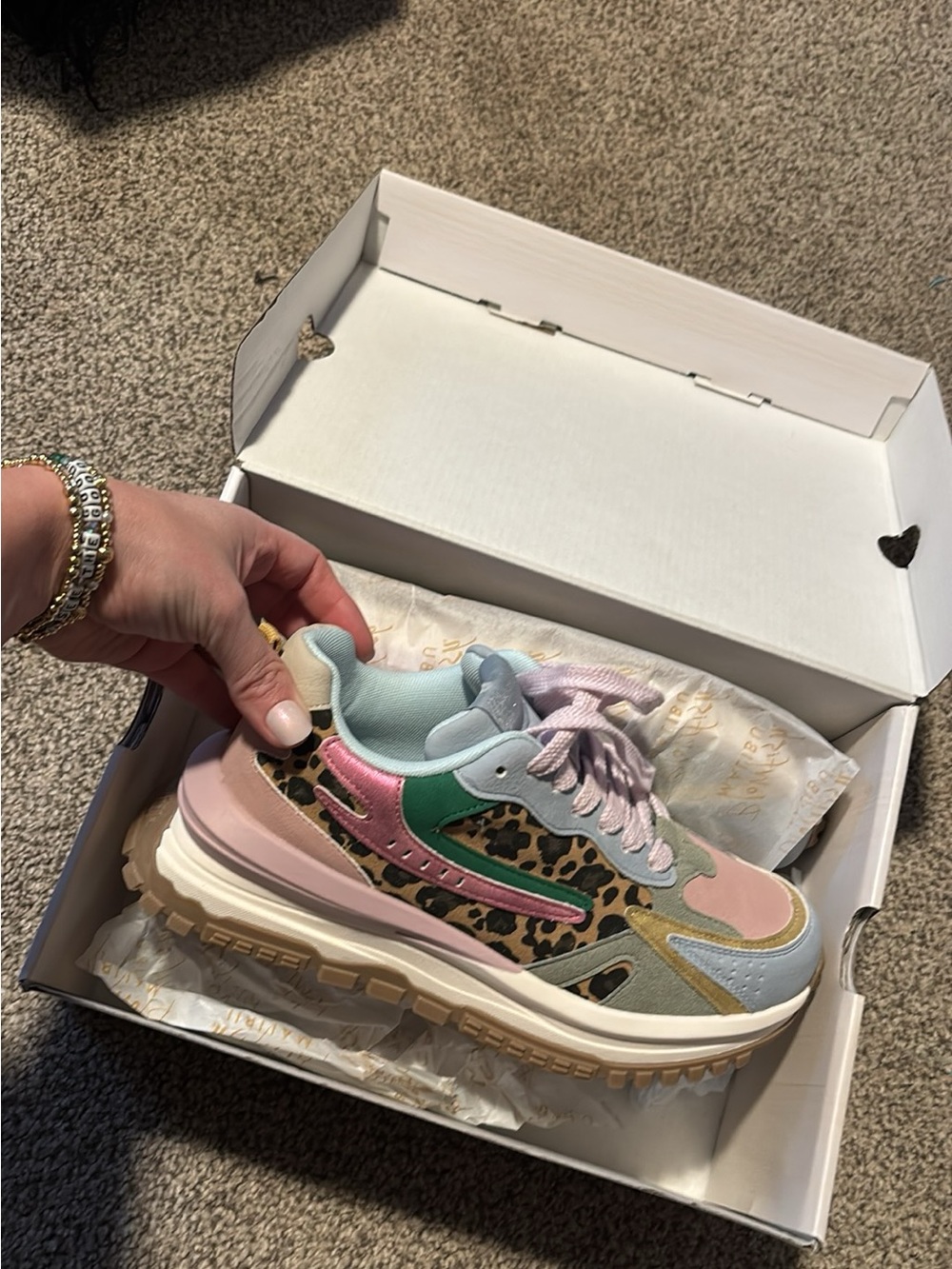 Blowfish Chunky Leopard-Accent Platform Sneaker - Pink Multi